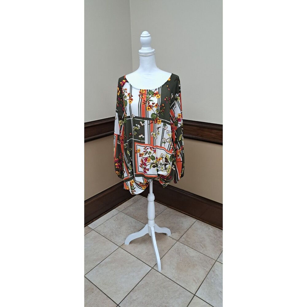 ODDY 2X Floral Patchwork Knot Front Top, Fall, Patchwork, Cottagecore, Boho